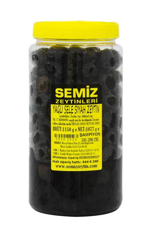 Yağlı Sele Siyah Zeytin Şampiyon 1,25 KG e