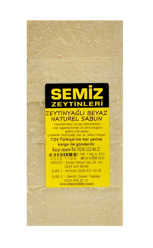 Zeytinyağlı Naturel Beyaz Sabun 1 KG e