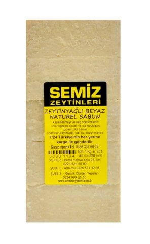 Zeytinyağlı Naturel Beyaz Sabun 1 KG e
