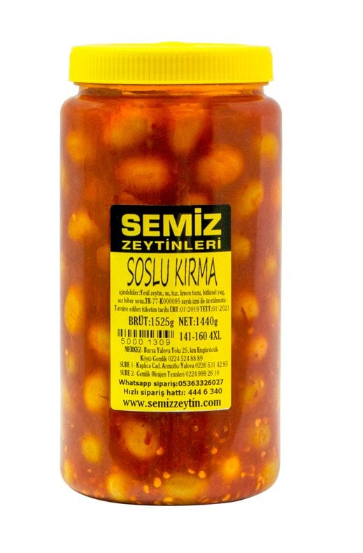 Soslu Kırma Yeşil Zeytin 1.44 KG e