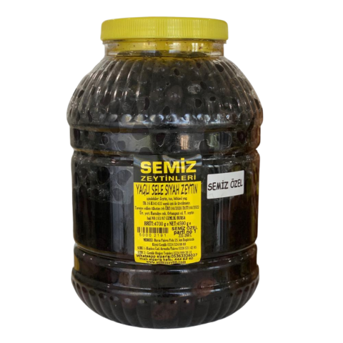Yağlı Sele Siyah Zeytin Semiz Özel 4,70 KG e