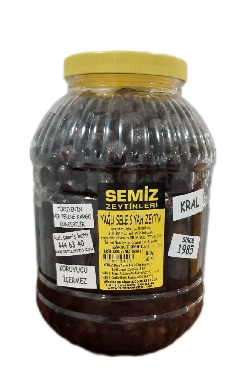 Yağlı Sele Siyah Zeytin KRAL 4,70 KG e