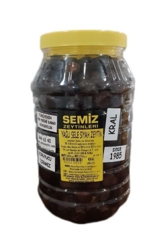 Yağlı Sele Siyah Zeytin KRAL 2,85 KG e