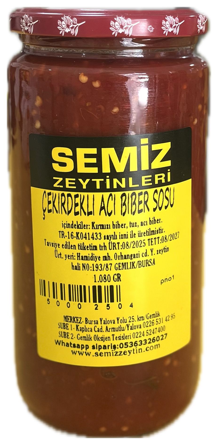Çekirdekli Acı Biber Sosu 1 Kg